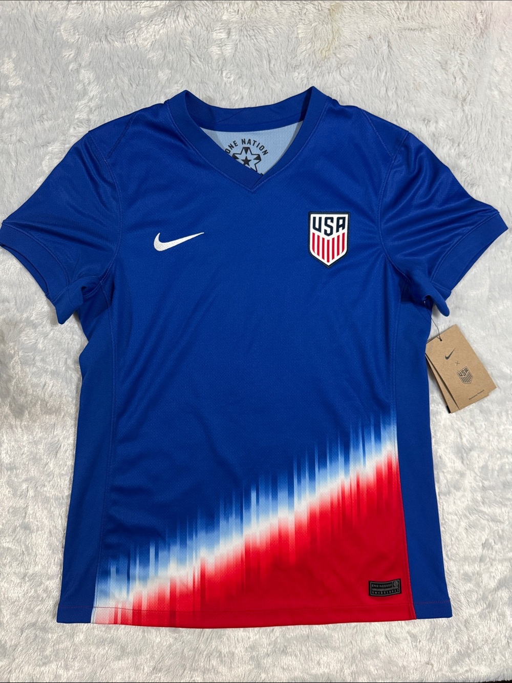 NWT Nike USA Soccer Away Jersey Blue with Red Accents
